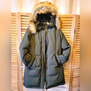 Sam edelman fur lined parka trench coat puffer  jacket